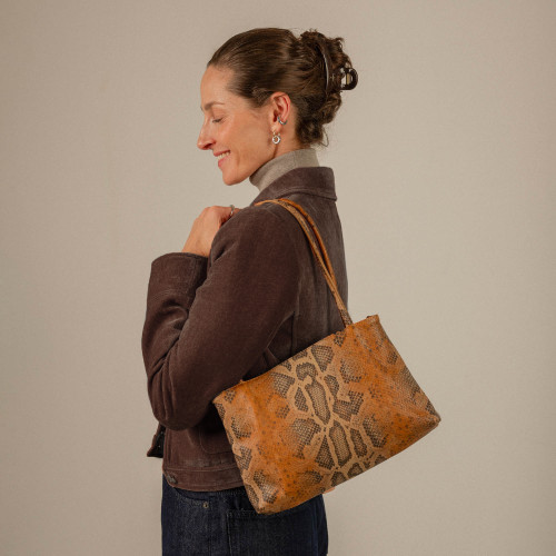 Eva Bag M, ginger python pattern | Balagan Studio